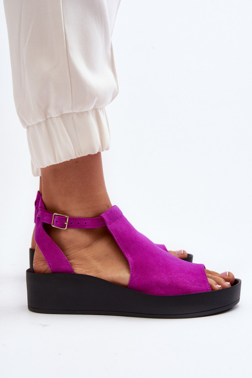 Zazoo 2914 Suède damessandalen roze Zazoo 2914 Suède damessandalen roze