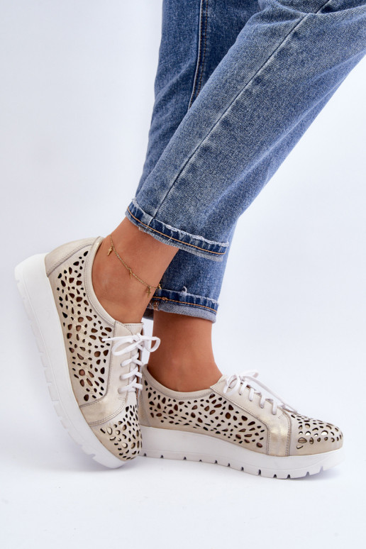 Zazoo 2821 Haut Schuhe Feminin mit durchbrochenen Elementen goldene Farbe Zazoo 2821 Haut Schuhe Feminin mit durchbrochenen Elementen goldene Farbe