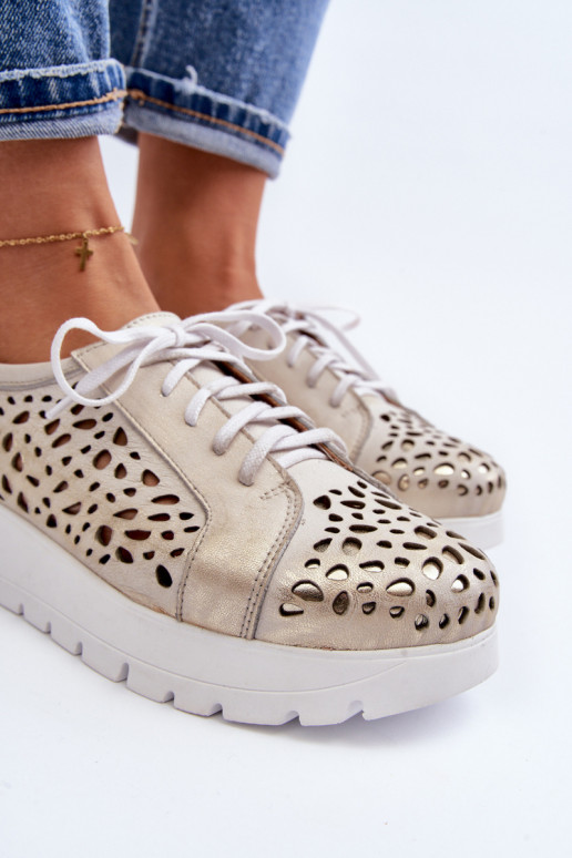 Zazoo 2821 Haut Schuhe Feminin mit durchbrochenen Elementen goldene Farbe Zazoo 2821 Haut Schuhe Feminin mit durchbrochenen Elementen goldene Farbe