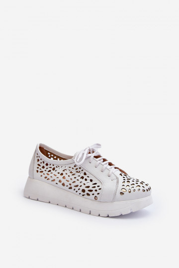 Zazoo 2821 Peau chaussures Féminin avec des éléments ajourés couleur grise 2