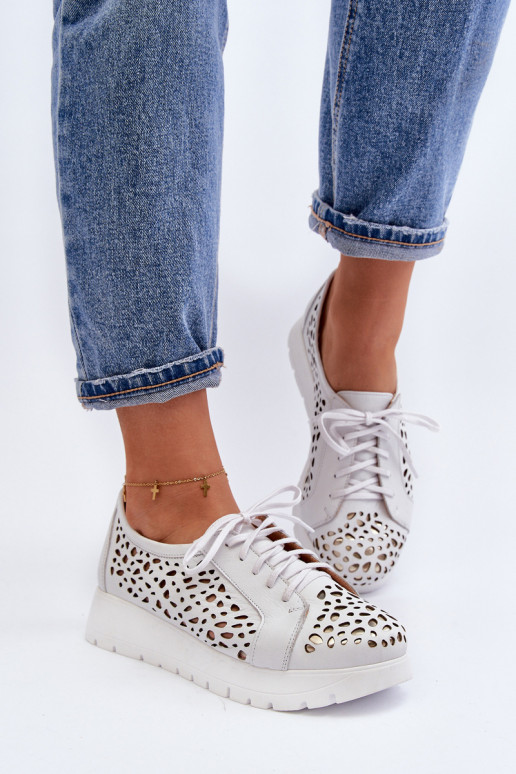 Zazoo 2821 Peau chaussures Féminin avec des éléments ajourés couleur grise