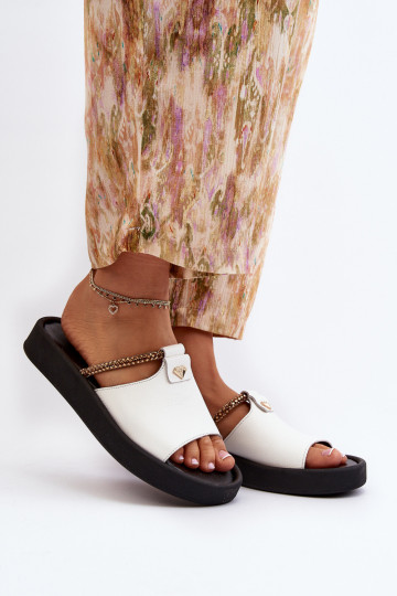 Zazoo 2896 Damespantoffels Leer Initte kleur 2