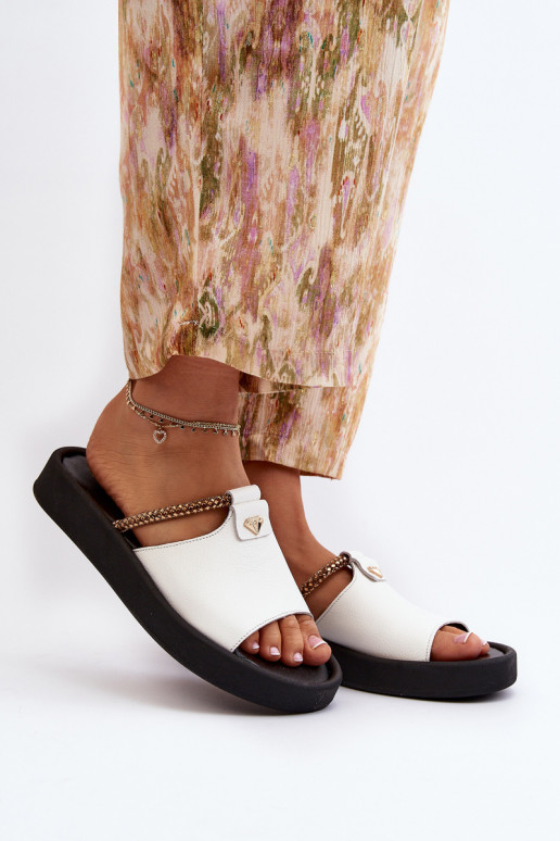 Zazoo 2896 Damespantoffels Leer Initte kleur Zazoo 2896 Damespantoffels Leer Initte kleur