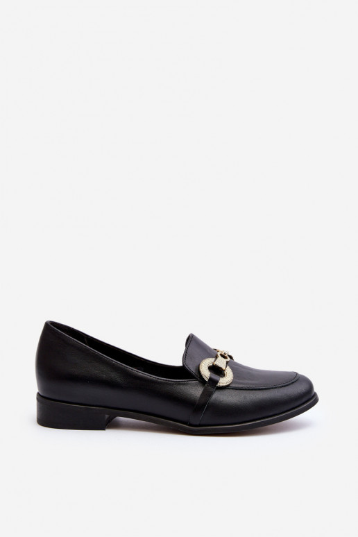Zazoo 2880 Féminin Mocassins Peau avec des ornements couleur noire