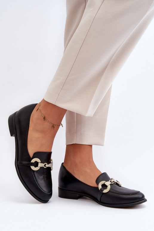 Zazoo 2880 Feminin Mokassins Haut mit Ornamenten schZuarze Farbe