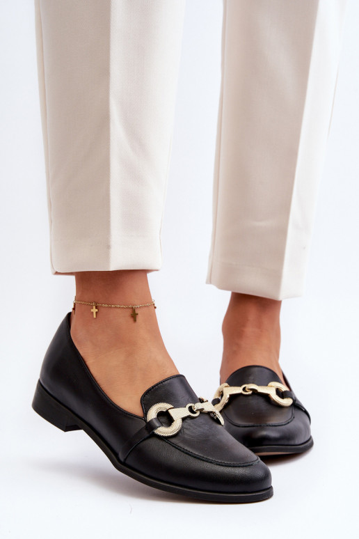 Zazoo 2880 Feminin Mokassins Haut mit Ornamenten schZuarze Farbe