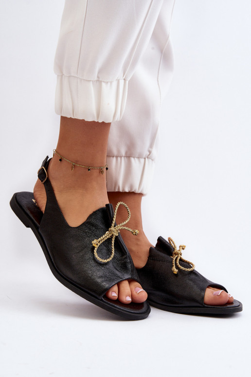 Zazoo 2898 Leer Platte sandalen zInart Zazoo 2898 Leer Platte sandalen zInart