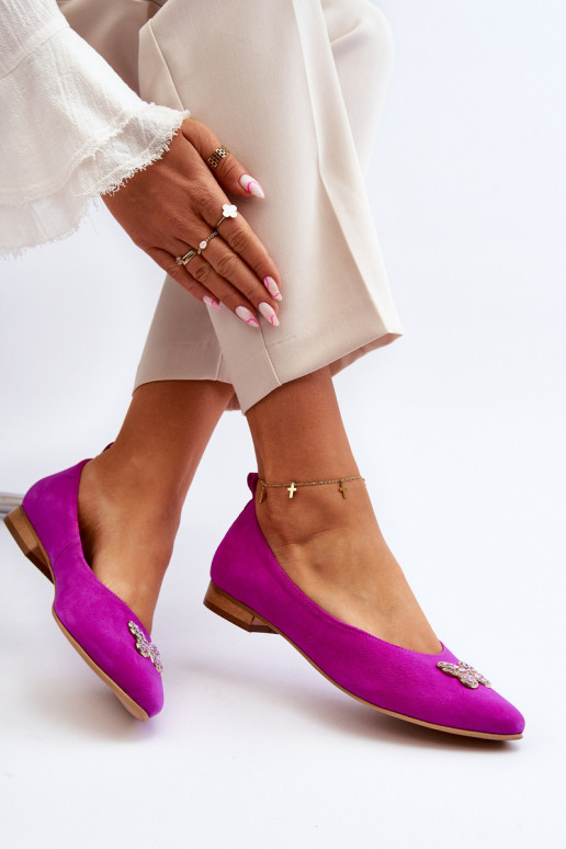 Zazoo 2887 Ballerinas aus INildleder Mit Dekorationen Schmetterlingem pinke Farbe Zazoo 2887 Ballerinas aus INildleder Mit Dekorationen Schmetterlingem pinke Farbe