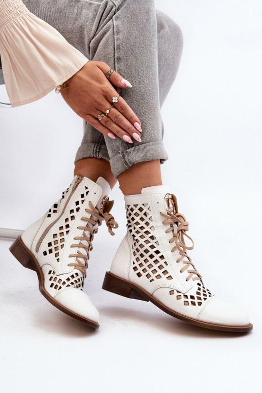 Zazoo 2695 mit durchbrochenen Elementen Haut Stiefel Zueiße Farbe Zazoo 2695 mit durchbrochenen Elementen Haut Stiefel Zueiße Farbe