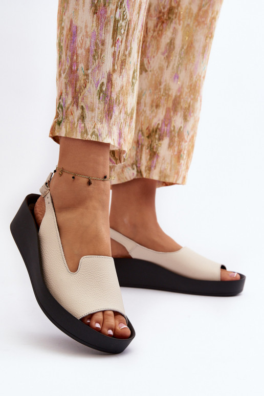 Zazoo 2893 Dames sandalen Leer na Dikj PodeszInie ivoor Zazoo 2893 Dames sandalen Leer na Dikj PodeszInie ivoor