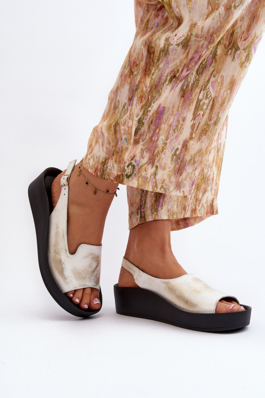 Zazoo 2893 Damensandalen Haut na Dickj PodeszZuie goldene Farbe Przecierany Zazoo 2893 Damensandalen Haut na Dickj PodeszZuie goldene Farbe Przecierany