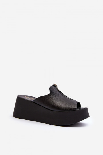 Zazoo 2916 Dames Slippers met platform met ritssluitingen zInart