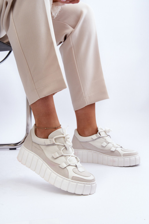 Féminin Peau baskets avec une plateforme M01/1 Zazoo couleur ivoire Féminin Peau baskets avec une plateforme M01/1 Zazoo couleur ivoire