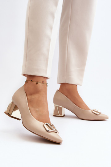 Style élégant Chaussures avec des ornements Laura Messi 2740 beige 2