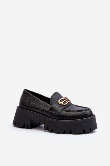 Zazoo 20164 Féminin Mocassins Fabriqué en cuir naturel couleur noire