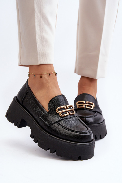 Zazoo 20164 Féminin Mocassins Fabriqué en cuir naturel couleur noire