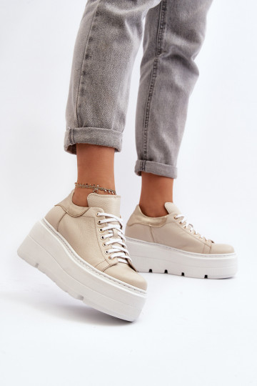 Zazoo 10165 sportschoenen Dames met platform beige 2