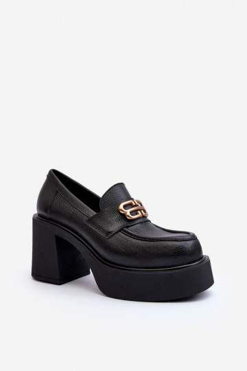 Zazoo 20170 chaussures Peau Féminin avec des talons couleur noire