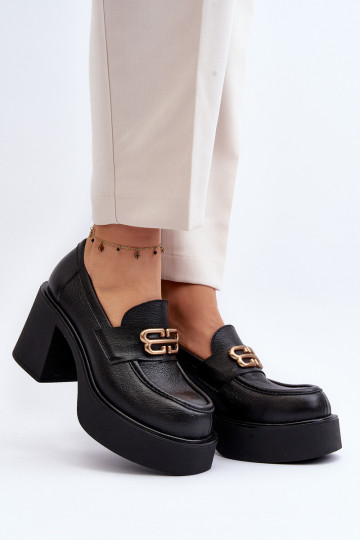 Zazoo 20170 chaussures Peau Féminin avec des talons couleur noire 2