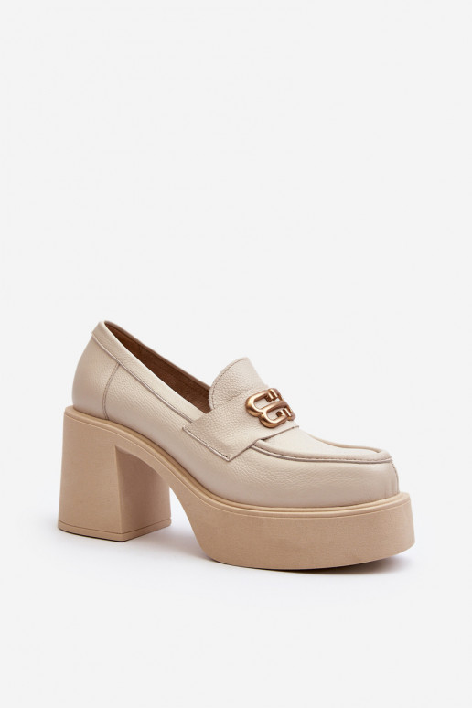 Zazoo 20170 chaussures Peau Féminin avec des talons couleur ivoire Zazoo 20170 chaussures Peau Féminin avec des talons couleur ivoire