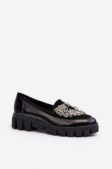 Mocassins laqués Féminin Laura Messi 2785 couleur noire