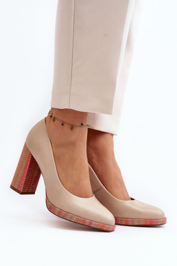 Chaussures avec des talons Laura Messi 2746 couleur ivoire 2