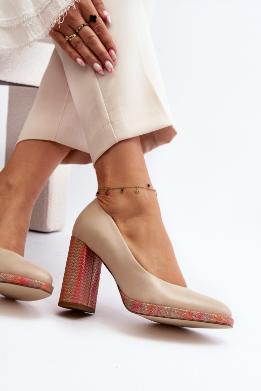 Schuhe mit Absätzen Laura Messi 2746 elfenbeinfarbe Schuhe mit Absätzen Laura Messi 2746 elfenbeinfarbe