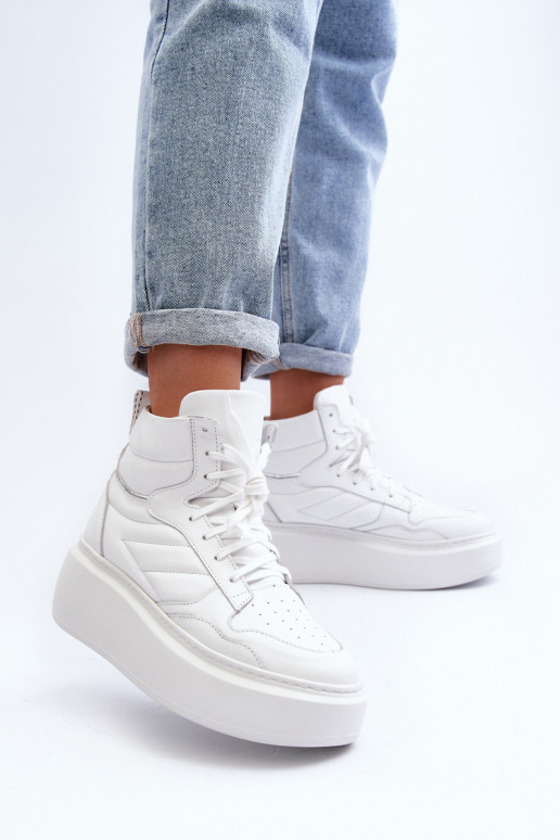 Zazoo 3392/X Féminin Peau baskets avec une plateforme couleur blanche Zazoo 3392/X Féminin Peau baskets avec une plateforme couleur blanche