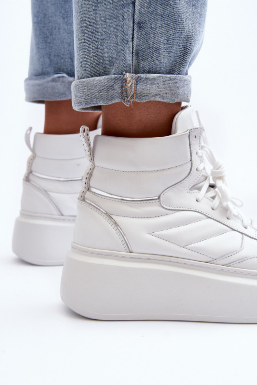 Zazoo 3392/X Féminin Peau baskets avec une plateforme couleur blanche Zazoo 3392/X Féminin Peau baskets avec une plateforme couleur blanche