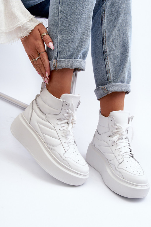 Zazoo 3392/X Dames Leer sportschoenen met platform Initte kleur Zazoo 3392/X Dames Leer sportschoenen met platform Initte kleur