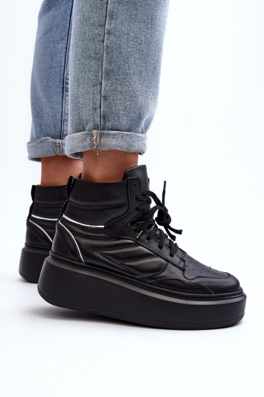 Zazoo 3392/X Dames Leer sportschoenen met platform zInart Zazoo 3392/X Dames Leer sportschoenen met platform zInart