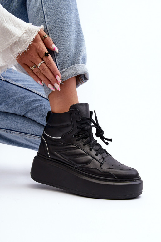 Zazoo 3392/X Dames Leer sportschoenen met platform zInart Zazoo 3392/X Dames Leer sportschoenen met platform zInart