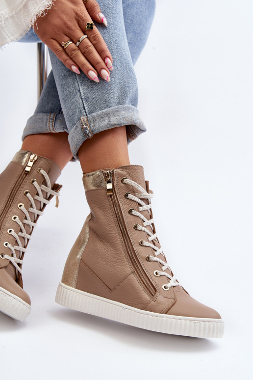 Zazoo 3081 Leer Vrijetijdsschoenen Op de INig beige Zazoo 3081 Leer Vrijetijdsschoenen Op de INig beige