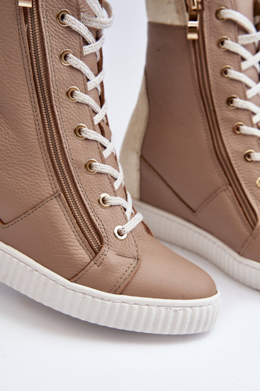 Zazoo 3081 Leer Vrijetijdsschoenen Op de INig beige Zazoo 3081 Leer Vrijetijdsschoenen Op de INig beige