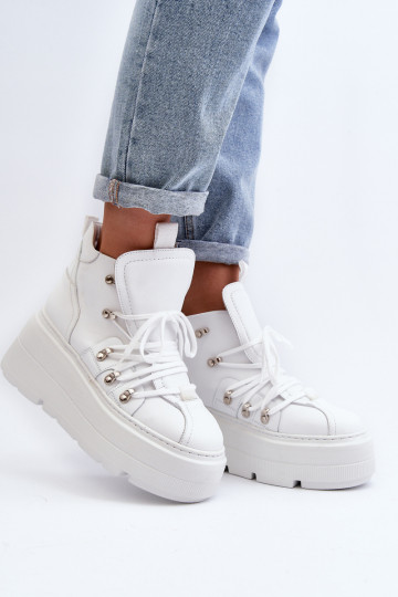 Zazoo 3416 Peau Féminin baskets couleur blanche 2