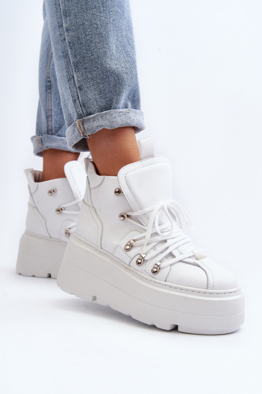 Zazoo 3416 Peau Féminin baskets couleur blanche