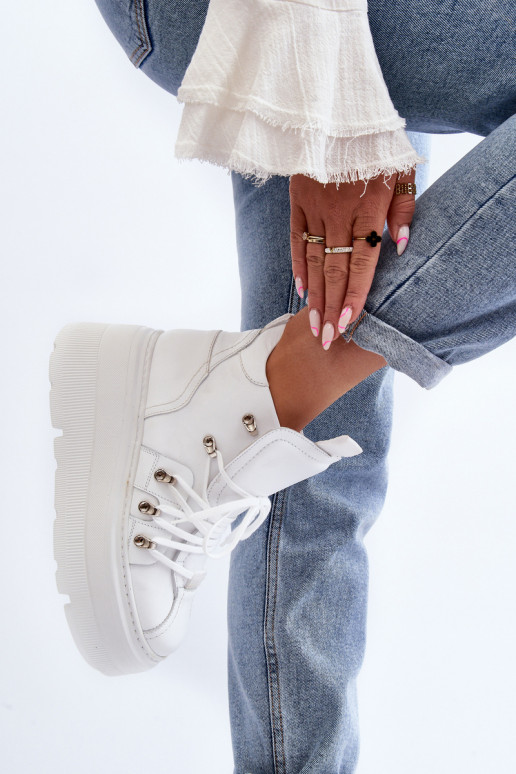 Zazoo 3416 Peau Féminin baskets couleur blanche