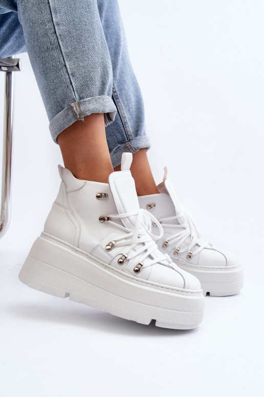 Zazoo 3416 Peau Féminin baskets couleur blanche