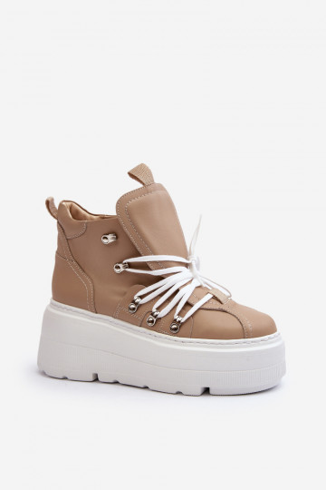 Zazoo 3416 Haut Feminin Turnschuhe Beige