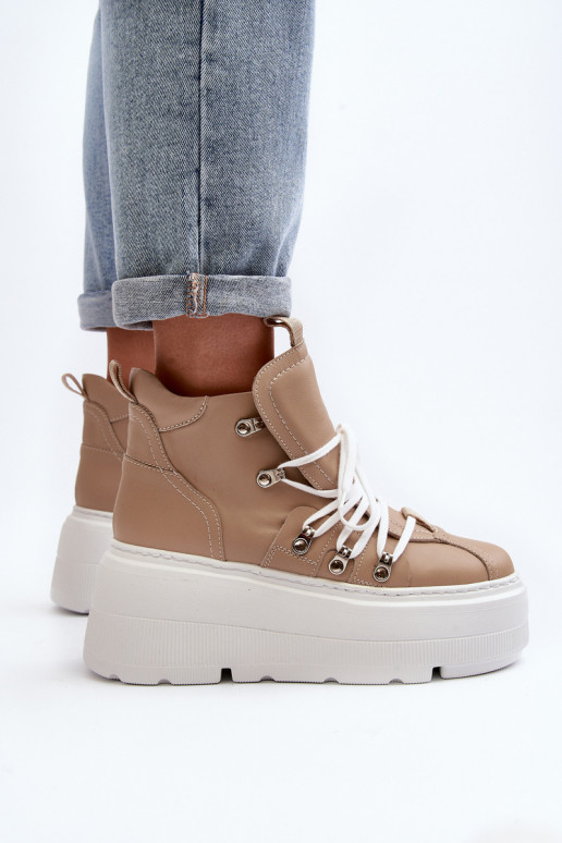 Zazoo 3416 Haut Feminin Turnschuhe Beige Zazoo 3416 Haut Feminin Turnschuhe Beige