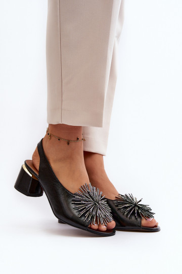 Vrouwen sandalen met ornamenten Laura Messi 2719 zwarte kleur 2
