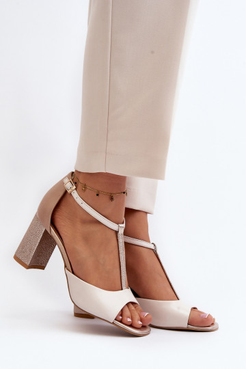 Vrouwen sandalen met hakken Laura Messi 2759 zandkleur 2