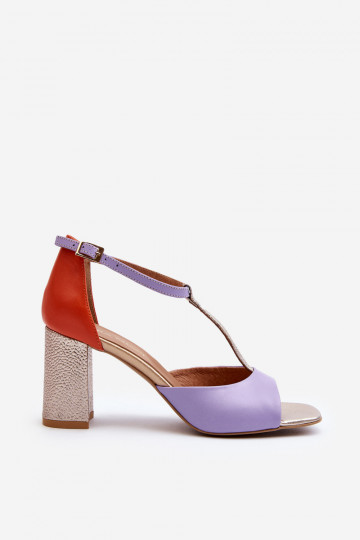 Damensandalen mit Absatz Laura Messi 2759 Violette Farbe