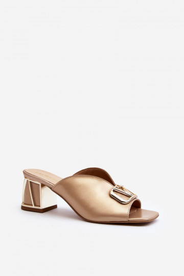 Elegante Damenpantoletten mit Absatz Laura Messi 2771 in Gold