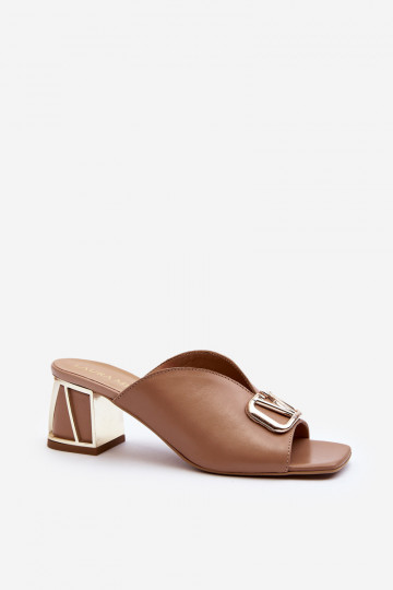 Eleganter Stil Damenhausschuhe mit Absätzen Laura Messi 2771 Beige