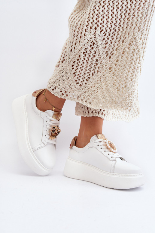 Féminin Peau Chaussures modèle baskets CheBello 4411 couleur blanche Féminin Peau Chaussures modèle baskets CheBello 4411 couleur blanche