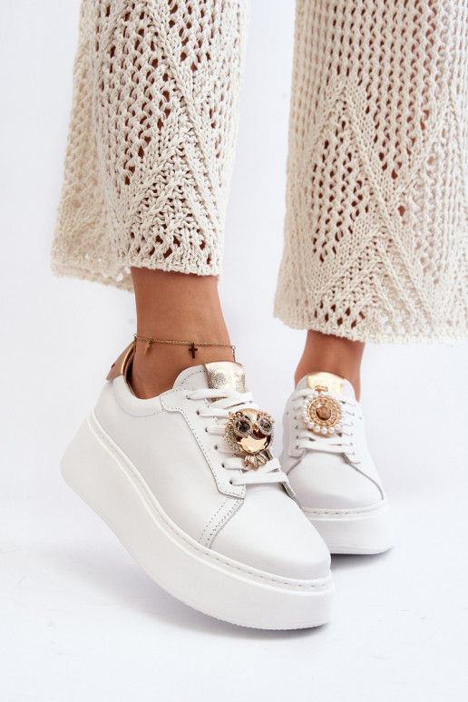 Féminin Peau Chaussures modèle baskets CheBello 4411 couleur blanche Féminin Peau Chaussures modèle baskets CheBello 4411 couleur blanche