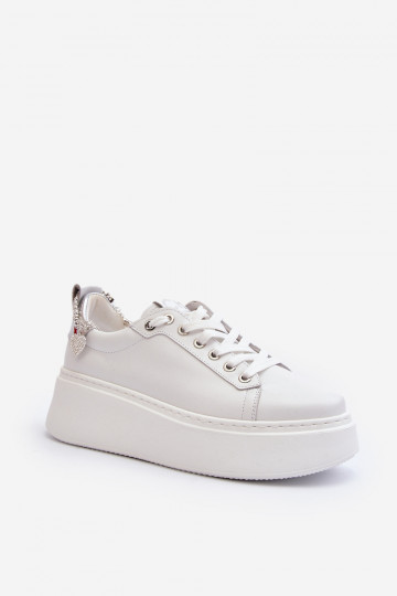 Leer Dames Sneakers model schoenen Met armband CheBello 4406 Initte kleur