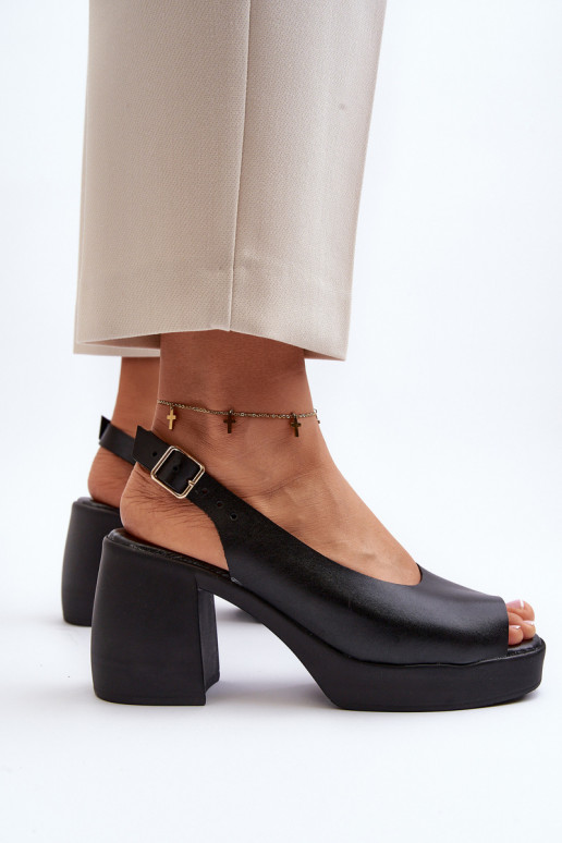 Zazoo 40376 Sandales pour femmes Sur des talons massifs couleur noire Zazoo 40376 Sandales pour femmes Sur des talons massifs couleur noire