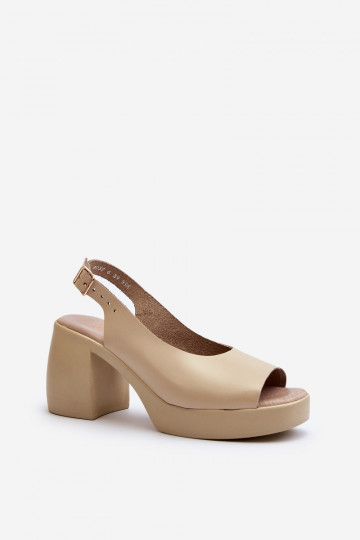 Zazoo 40376 Sandales pour femmes Sur des talons massifs beige 2